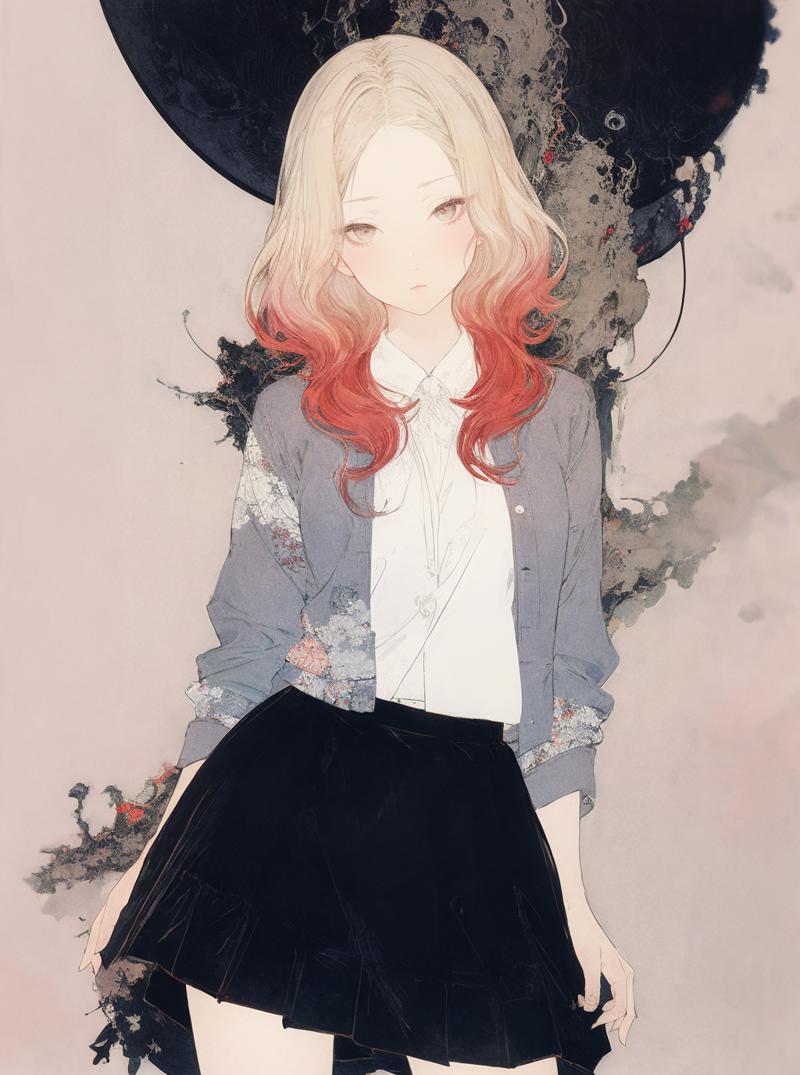 07134-367858506-best quality,masterpiece,ultra high res,1girl,looking at viewer,umino,Takato Yamamoto style,_multicolored_skirt,_lora_海野浩漠Umino_.png